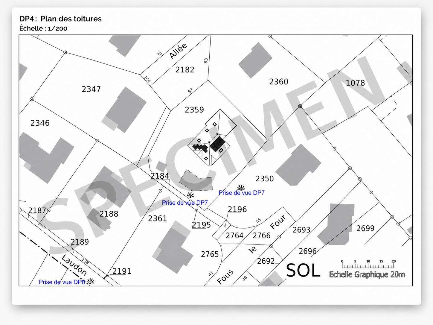 Exemple anonymisé de plan de masse pour dossier solaire